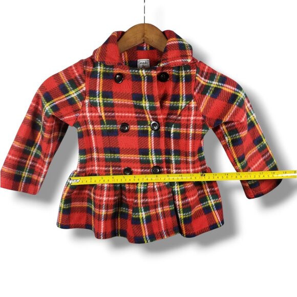 Mack & Co 4T Red Plaid Coat Holiday Dressy Buffalo Check Preppy Vintage Cozy - Picture 5 of 8